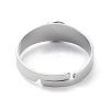 Non-Tarnish Adjustable 304 Stainless Steel Finger Rings Components STAS-F149-21P-C-3