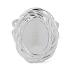 Non-Tarnish 304 Stainless Steel Open Cuff Ring Components STAS-Q308-05P-2