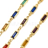 Brass Glass Rectangle Link Chains CHC-R001-01G-05-1