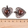 Natural Mahogany Obsidian Peach Love Heart Pendants G-G158-01-07-3