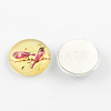 Half Round/Dome Bird Pattern Glass Flatback Cabochons for DIY Projects X-GGLA-Q037-25mm-M07-2
