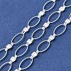 Handmade Brass Pave Clear Cubic Zirconia Oval Link Chains CHC-G027-02S-1