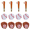 12Pcs 3 Styles Baseball Theme Polyester Iron on/Sew On Patches PATC-HY0001-99-1
