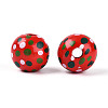 Spray Painted Schima Wood Beads WOOD-T032-36F-2
