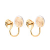 Brass Micro Pave Cubic Zirconia Clip-on Earring Findings KK-N261-122A-G-1