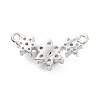 Eco-friendly Rack Plating Brass Micro Pave Cubic Zirconia 2-Loop Charms KK-F843-08P-2