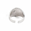 Men's Leaf Alloy Open Cuff Ring RJEW-N029-094-2