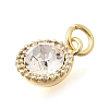 Brass Micro Pave Clear Cubic Zirconia and Glass Pendants KK-N289-05G-2