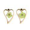 304 Stainless Steel Epoxy Resin Pendants STAS-T072-34-2