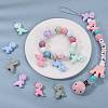 10Pcs 5 Styles Cartoon Little Dinosaur Silicone Beads JX695A-6