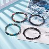 Natural Gemstone & Synthetic Hematite Round Beaded Stretch Bracelet for Women BJEW-JB08305-2