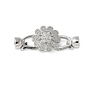 Brass Micro Pave Clear Cubic Zirconia Fold Over Clasps KK-P290-18P-1
