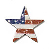 American Flag Theme Single Face Printed Aspen Wood Pendants WOOD-G014-13-2