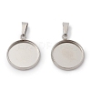 304 Stainless Steel Pendant Cabochon Settings STAS-I328-01E-P-1