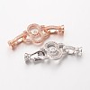 Brass Micro Pave Cubic Zirconia Fold Over Clasps ZIRC-I014-70-FF-1
