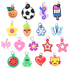 102Pcs 17 Styles Silicone Pendants SIL-SC0002-96-1