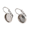 Tarnish Resistant Flat Round Tray Smooth Surface 304 Stainless Steel Leverback Earring Findings STAS-R065-65-3
