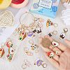 Food Theme Alloy Enamel Pendant Locking Stitch Markers HJEW-SC00018-3