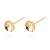 Brass Earring Settings KK-T077-18G-02-1