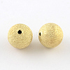 Brass Textured Beads KK-R012-6mm-G-1