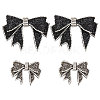 CHGCRAFT 4Pcs 2 Style Resin Rhinestone Bowknot Ornament Accessories FIND-CA0008-92-1