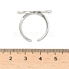 Heart Brass Cuff Rings for Women RJEW-A069-09P-5