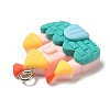Autumn Theme Opaque Resin Pendants RESI-L038-03P-02-3