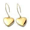 Ion Plating(IP) 304 Stainless Steel Heart Dangle Earrings EJEW-G375-07G-1