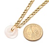 Natural Rose Quartz Donut Pendant Necklace NJEW-JN03815-03-5