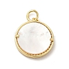 Brass Clear Cubic Zirconia with Shell Pendants KK-G450-02G-04-2