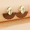 Alloy Wood Stud Dangle Earrings WG8DABA-05-1
