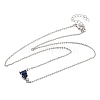 Brass Pave Cubic Zirconia Rectangle and Heart Pendant Cable Chain Necklaces KK-CBAB173-04P-01-4