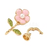 Flower Brass Enamel Fold Over Clasps LS-KK-S531-33G-B-2