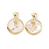 Brass Shell Pendants KK-E068-VC132-2