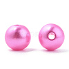 Spray Painted ABS Plastic Imitation Pearl Beads OACR-T015-05C-15-1