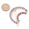 2Pcs Moon & Star Alloy with Natural Amethyst Hollow Hair Barrettes PHAR-JH00105-02-3