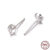 925 Sterling Silver Stud Earring Findings X-STER-K167-027B-S-2