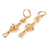 Rack Plating Golden Brass Dangle Leverback Earrings EJEW-B037-26G-2