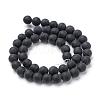 Natural Black Agate Stone Beads Strands G-T055-4mm-07-2