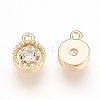 Brass Cubic Zirconia Charms X-KK-T014-73G-2