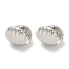 Shell Shape Brass Hoop Earrings EJEW-L211-011H-P-1
