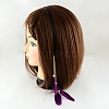 Dyed Feather Iron Hair Bands OHAR-R191-04-2