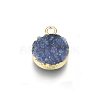 Natural Druzy Agate Pendants G-L566-A03-2