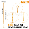 Beebeecraft 10Pcs Brass Stud Earring Findings KK-BBC0001-11-2