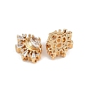 Brass Micro Pave Cubic Zirconia Beads KK-C115-11G-2