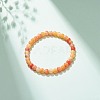Natural Weathered Agate(Dyed) Round Beaded Stretch Bracelet BJEW-JB08363-06-2