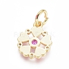 Golden Plated Brass Charms ZIRC-L086-002-3