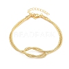 Brass Round Snake Chain Knot 2-Strand Bracelets for Women KK-CBA68DA-17C-G-4