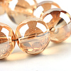 Electroplate Glass Beads Strands X-EGLA-Q062-6mm-A12-4
