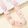 Natural Rose Quartz Nuggets Beaded Necklaces for Women Men NJEW-K388-01A-2